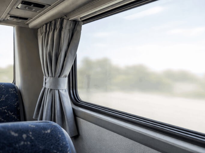 charter bus window