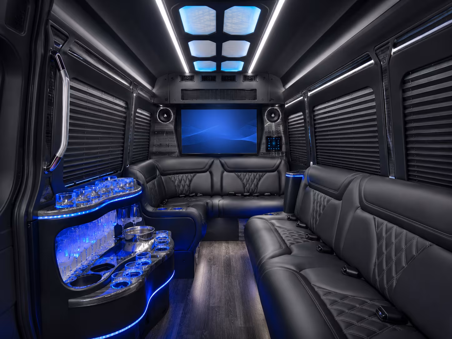 oceanside 30 passenger party bus interior